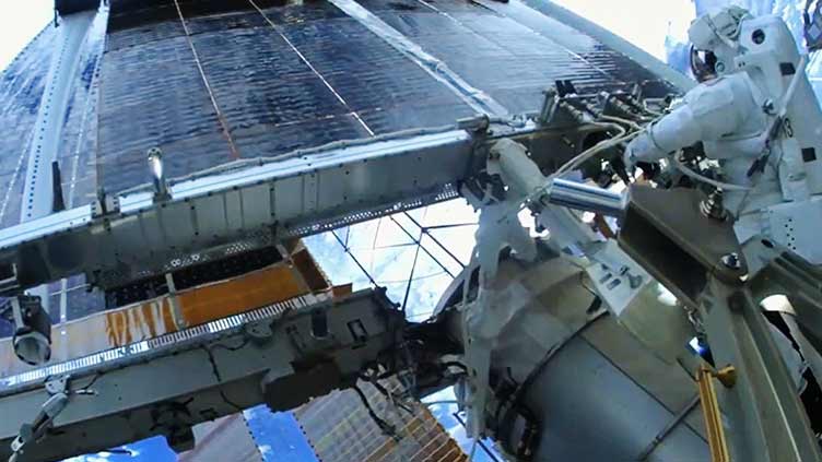 NASA spacewalkers complete solar array installation